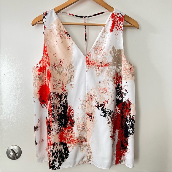 Abstract print v-neck Bar III blouse - Picture 2 of 4